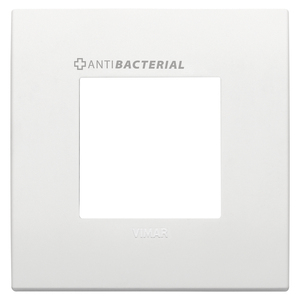 Cubierta de Interruptor Cuadrada Antibacteriana Vimar Blanca de 9x9cm - Product Image 1