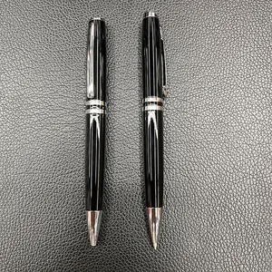 JX-702 Hot Selling Advertising Black Metal Signature Twist Action Ballpoint Pen Custom Logo Premium Gift Pen Set