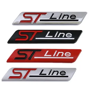 Venta directa de fábrica Custom Electroplate Chrome ST-Line Car Emblems Stickers Car Body Decoration Emblem con adhesivo