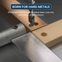 Foret industriel de 5/32 pouces, M35 Cobalt, revêtement TiAlN, longueur totale de 3-1/2 pouces, pour percer le métal, l'acier et l'aluminium