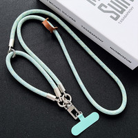 Tali Gantungan Kunci Ponsel 2 in 1 Bahan Polyester dengan Pengait, Tali Pergelangan Tangan Lepas Pasang, Tali Gantung Ponsel Universal Anti-Hilang