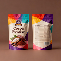 Sacs Mylar personnalisés imprimés, résistants à l'humidité, avec fermeture éclair, pour emballage de chocolat, cacao et poudre