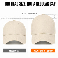 Gorra de Béisbol XXL con Logotipo Personalizado, 68 cm, Corona Profunda, 100% Algodón Twill Beige, Estilo Dad Hat para Hombre, Venta al Por Mayor
