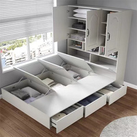 Lit superposé en bois moderne de nouvelle conception avec rangement pour chambre d'enfant, taille complète, meubles pour la maison, l'appartement et l'école