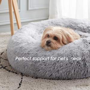 WESTERN HOME WH Beruhigendes Hunde- und Katzenbett Weich Anti-Angst Donut-Form Wärmend Gemütlich Flauschig Baumwolle Rutschfest Maschinenwaschbar - Product Image 5