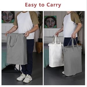 Panier à linge autoportant avec poignées portables 48L, panier à linge pliable pour salle de bain, panier à vêtements sales - Product Image 3