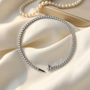Pulsera de tenis de plata S925 con diamantes creados en laboratorio, chapada en rodio, redonda brillante, de lujo, para regalo de boda o fiesta. - Product Image 3