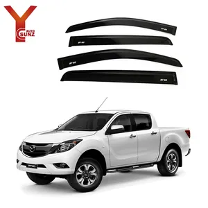 YCSUNZ Acrylic Injection Tinted Black Door Visor Weather Shield For BT50 2012 Pickup Trucks Car Exterior Accessories