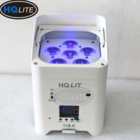 8 pièces de projecteurs LED sans fil pour mariage avec flightcase, 6x6in1 18w RGBWAUV LED Par