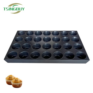 28-Cavity High Density Cupcake Muffin Baking Tray Commercial Aluminized Steel Non Stick Multi-Mold Oven Pan Industrial Bakeware - Product Image 1