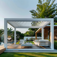 Pergola de jardin moderne avec toit à lames orientables, gazebo, supports en aluminium pour l'extérieur, kit motorisé, pavillon en aluminium 6x4