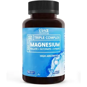 Üçlü magnezyum kompleks kapsüller magnezyum glisinat Malate ve sitrat kas gevşeme magnezyum takviyesi