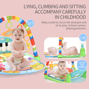 Gimnasio de actividades para bebés con piano musical, alfombra redonda plegable, teclado de piano musical con pedal, marco de fitness, tapetes de juego y juguetes para niños - Product Image 4