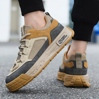 Chaussures décontractées pour hommes automne-hiver, style skate, à semelle épaisse, rehaussantes, en toile, avec semelle extérieure en caoutchouc antidérapante et coussin d'air, pour le travail