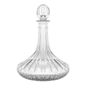 <span class=keywords><strong>Carafe</strong></span> à vin en verre à rayures verticales artistiques avec bouchon hermétique - <span class=keywords><strong>Carafe</strong></span> élégante à base lourde pour spiritueux et vins - Vente en gros usine - Product Image 5