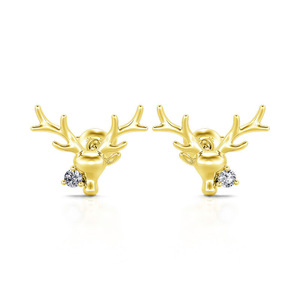 Orecchini a Perno con Corna di Cervo per Donne, Gioielli per Orecchie alla Moda per le Festività - Product Image 5