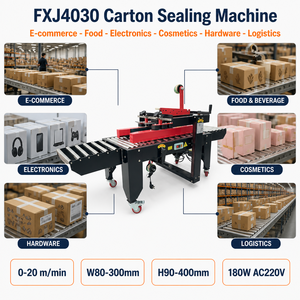 Máquina Selladora de Bolsas de Papel y Cajas Semiautomática FXJ4030, con Encintadora de Film, Velocidad de 0-20m/min, Sellado al Vacío Superior e Inferior - Product Image 4