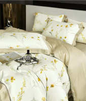 Ensemble de literie 4 pièces Opulent Lyocell-Draps imprimés ultra-doux, sensation de soie écologique, design exquis pour un confort de luxe