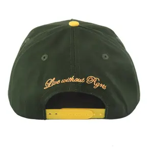 Apparel Headwear Custom Fabric Green Yellow And Preach Colors 3d Puff Embroidery Adult Baseball Caps Sports Outdoor Hats