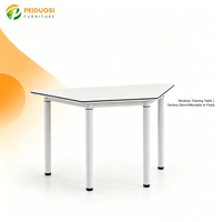 Table de réunion modulable triangulaire et trapézoïdale pour bureau et école, design épuré