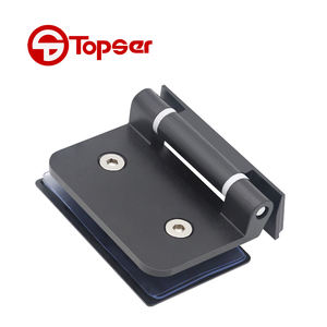 Dinding Mount kaca pintu partisi engsel geser tanpa bingkai kaca pintu Pivot Casting Aluminium engsel penjepit perangkat keras - Product Image 2