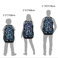 Sac à dos scolaire à fermeture éclair géométrique étanche léger pour hommes femmes sac de voyage collège compartiment pour ordinateur portable Oxford Polyester
