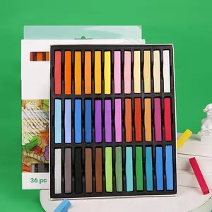 High Quality Soft Pastel Round 12/24/36/48/60 Colours Hair Color Chalk Hot Sale Colored Drawing Sketching Chalk Stick