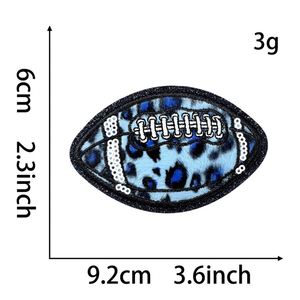 New Hot Iron on Embroidered <b>Black</b> Glitter Border Leopard Print Colorful Softball Patch for Hat Hoodies Decoration - Product Image 3