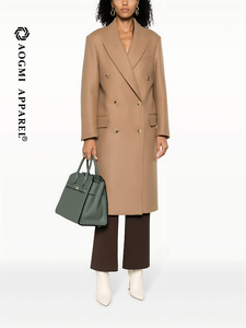 Abrigo de Moda de <span class=keywords><strong>Alta</strong></span> <span class=keywords><strong>Costura</strong></span> para <span class=keywords><strong>Mujer</strong></span>, Chaqueta Cortavientos Holgada de Doble Botonadura, 100% Algodón, Ecológica, Antiarrugas, para Invierno - Product Image 2