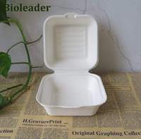 Biologisch afbreekbare PLA-gecoate bagasse clamshell voedselverpakking lunchbox wegwerpverpakking van suikerriet