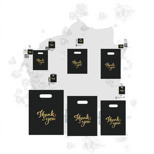 Custom Reusable Transparent Small <b>Polythene</b> Plastic Shopping <b>Bags</b> Colorful Reusable Shrink Embossed Logos for Supermarket Use - Product Image 3