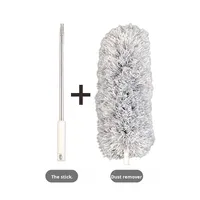 Plumeau courbé rétractable à long manche en microfibre multifonctionnel pour le nettoyage des voitures et de la maison, élimination de la poussière