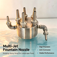 Nosel Air Mancur Bunga Putar Komersial Smooth Flow, Kepala Semprot Multi Outlet Baja Tahan Karat, Desain Modern Ramah Lingkungan untuk