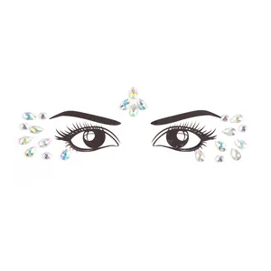 水钻3d人体艺术水晶脸美人鱼贴纸时尚派对眼睛装饰临时贴纸