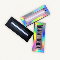 Boîte d'emballage de luxe personnalisée pour faux ongles, avec fermeture magnétique, en carton rigide, avec insert et logo personnalisé