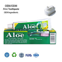 Ensemble de dentifrice blanchissant à l'aloe vera personnalisé, élimine la plaque dentaire, prévient les caries, contient du dentifrice antibactérien à base de plantes