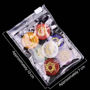 Wholesale 25mm Natural Amethyst and Rose Quartz Chakra Rune Set Metatron <strong>Witch</strong> Healing Stones Polished <strong>Crystal</strong> for Feng Shui - Product Image 2