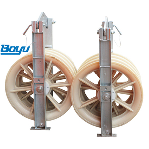 40Kn <strong>Three</strong> <strong>Wheel</strong> Conductor <strong>Pulley</strong> Nylon Stringing <strong>Pulley</strong> <strong>Block</strong> 660Mm Diameter - Product Image 1