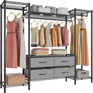 Multifunctional combination <b>clothes</b> <b>rack</b>, no drilling required, floor-standing <b>clothes</b> <b>rack</b>, multi-layer storage and display - Product Image 5