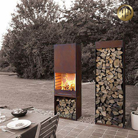 Cheminée extérieure moderne en acier inoxydable au gaz naturel sans fumée pour terrasse