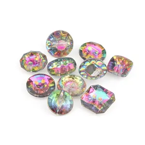 Vêtement en diamant acrylique de haute qualité, usine, boutons brillants en cristal arc-en-ciel décoratifs,