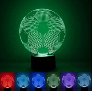 <span class=keywords><strong>Luces</strong></span> de baloncesto 3D <span class=keywords><strong>LED</strong></span> Night Light <span class=keywords><strong>USB</strong></span> Powered 7 Color Changing Table Lámpara de escritorio sensor táctil para la decoración de los fanáticos de los deportes de cabecera - Product Image 3