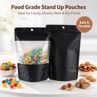 Sachet Doypack avec fenêtre transparente, étanche à l'humidité, thermoscellable, à fermeture zip pour emballage alimentaire, taille personnalisée acceptée