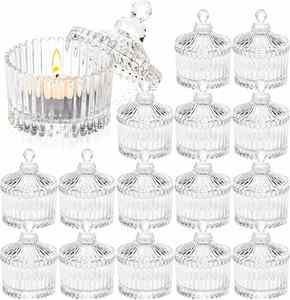Porte-bougie en verre gaufré mat personnalisé en gros, mini cœur réutilisable pour la Saint-Valentin - Product Image 1
