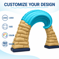 Arche gonflable personnalisée en forme de vague de mer, style plage estival, pour décoration marketing intérieure et fournitures d'activités de vacances