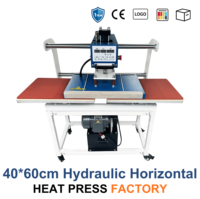 Nouvelle presse à chaud semi-automatique AIBA hydraulique 40x60cm à double station 16x24" horizontale industrielle pour sublimation de vêtements