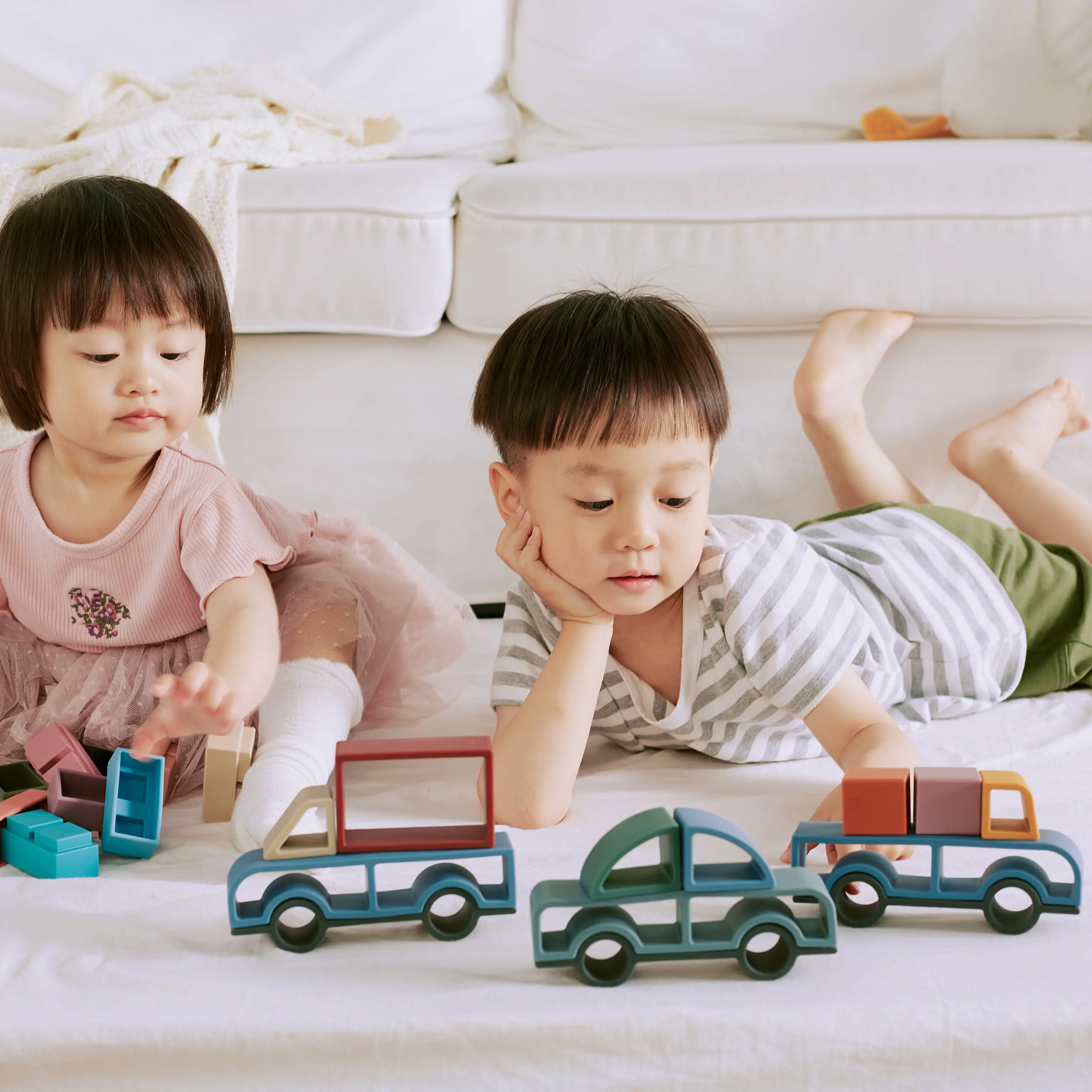 DIY Car Balancing Building Blocks   Model Baby Silicone Stacking Toy