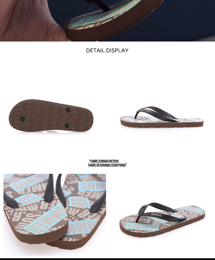 Summer Flip Flops Slippers Rubber PVC Casual Beach Shoes Printing Men Filpflops