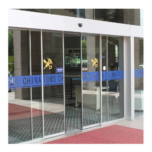 มอเตอร์ DC24V ประตูบานเลื่อนอัตโนมัติดีไซน์ทันสมัยพร้อมเซ็นเซอร์ประตูกระจกสองชั้น/เดี่ยวสำหรับโรงแรมออฟฟิศวิลล่า - Product Image 3