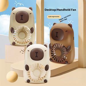 Ventilateur de refroidissement d'air en plastique réglable à trois vitesses Rechargeable par USB Nouveau design mignon pour <span class=keywords><strong>le</strong></span> chevet de bureau Usage domestique Anglais - Product Image 4